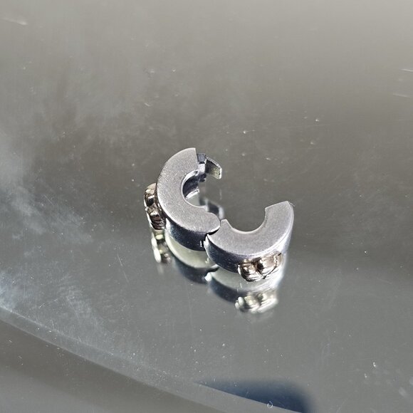 Authentic Pandora retired Sterling Silver & 14K Flower clip 790140 - Picture 3 of 7